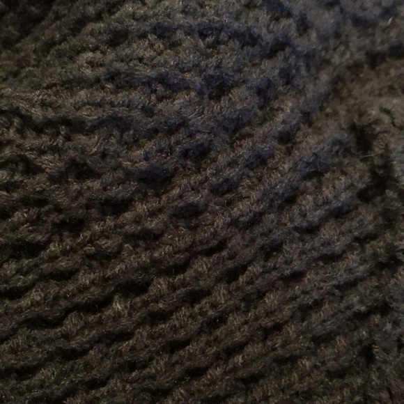 Plmolken black chunky knit asymmetrical wrap collared sweater soft stretchy M/L - Picture 6 of 7